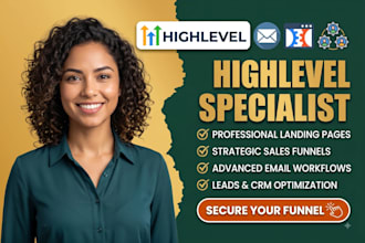 design gohighlevel landing pages, funnels and CRM automation
