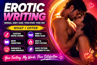 write erotic story nsfw fanfiction bdsm smut kinky dark romance adult fiction