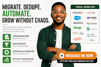 migrate hubspot pipedrive zoho pipedrive keap crm data dedupe zapier automation