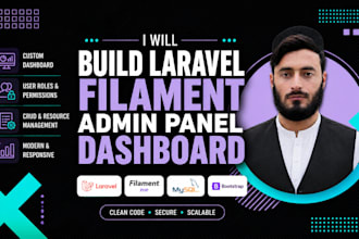 build laravel filament admin panel dashboard