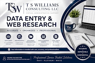 do accurate data entry, internet research and document organization