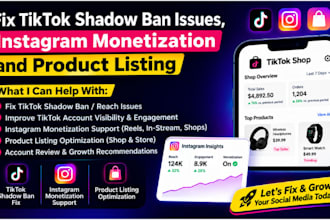 do instagram monetization, product listing tiktok ads setup social media manager