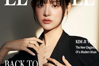 design a professional magazine layout and cover design