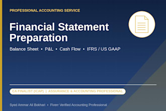 prepare financial statements balance sheet p and l cash flow