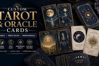 design custom tarot cards, oracle decks and spiritual card design