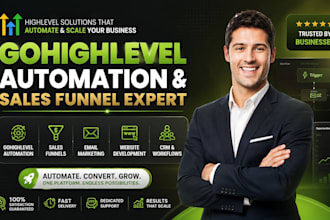 build gohighlevel automation , sales funnel , email marketing website developer