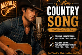 be a male country singer, record radio ready custom country acoustic song tracks