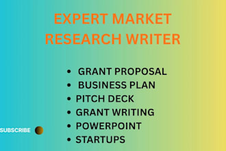 do market research, competitor analysis and business plans