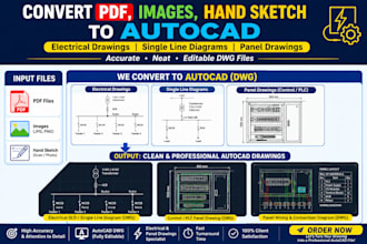 convert electrical drawings and panel layouts to autocad dwg