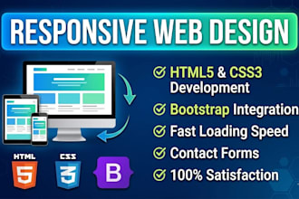 do responsive website design using html css and bootstrap