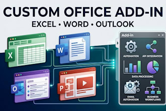 develop custom microsoft office add ins for excel word outlook