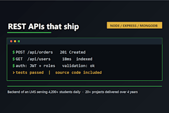 build a production ready rest API in node js, express and mongodb