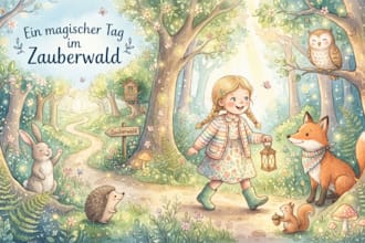 kinderbuchillustration in aquarell für geschichtenbuch und bilderbuch kinderbuch