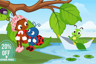 illustrate cute animals for children picture book story book