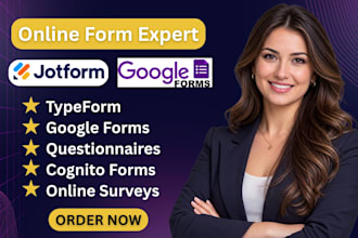 create online form, jotform, google form, typeform cognito form, online survey