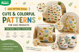 create pattern designs for fabric, products and branding