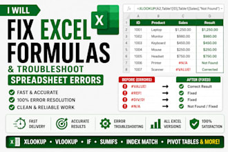 fix excel formulas, errors, and spreadsheet issues