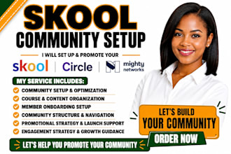 set up and promote your skool, circle or mighty networks community