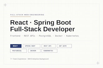 develop a full stack web application with spring boot and react