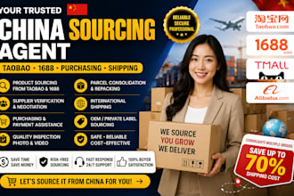 be your china sourcing agent for taobao 1688 purchasing shipping