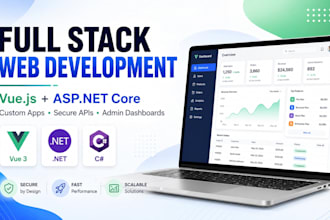 develop a vue js and asp net core full stack web application