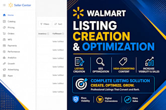 create, optimize and enhance walmart product listings for SEO and sales