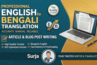 do english to bengali translation and article writing