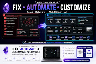 fix setup automate obsidian vault dataview bases web clipper note automation