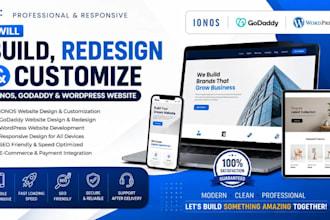 build, redesign and customize ionos, godaddy, and wordpress websites