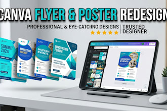 do professional promotional materials design canva poster and flyer redesign