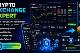 create crypto exchange website, p2p exchange website, crypto wallet app