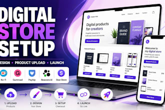 setup and design your kofi, gumroad, payhip, beacons ai and stan store