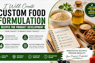 create custom food formulation recipes for product development