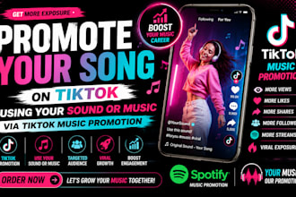 promote tiktok posts, tiktok sounds and tiktok music to real audiences