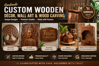 make handmade custom wooden decor wall art and wood carving