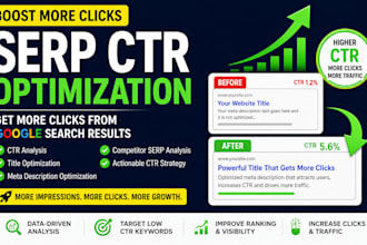 optimize serp CTR, improve google ranking and increase organic traffic