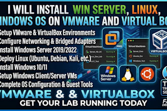 install any windows,linux os in virtual box and vmware