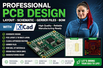 erstelle ein sauberes, optimiertes pcb layout mit professionellem routing