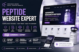 build fda compliant peptide website or research peptide store on woocommerce