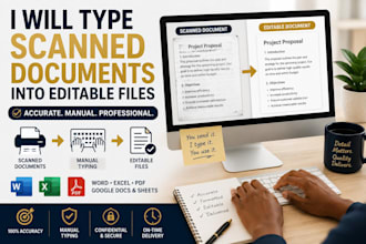 type scanned documents into editable files