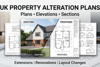 prepare UK planning drawings for residential property alterations