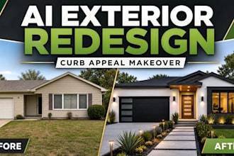 create an ai exterior redesign and curb appeal concept