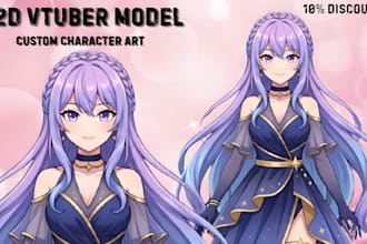 design live 2d vtuber model live2d model live2d rig vtuber model v tuber rig