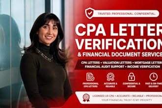 verify CPA letter, valuation letter, mortgage letter, financial audit as US CPA