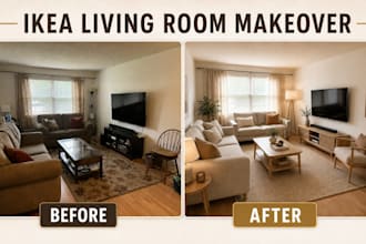 design your living room with real ikea products and renders