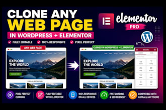 clone any web page into wordpress elementor template