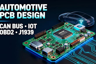 design automotive pcb, can bus, iot, obd2 and j1939 microcontroller systems