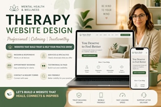 design therapy website, mental health and wellness website, counselling therapy
