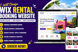 build wix bounce house rental tent rental party equipment and booking website