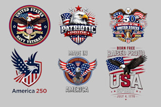 create custom veteran military patriotic flag logo t shirt design